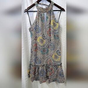 100% silk Midi halter dress Size M